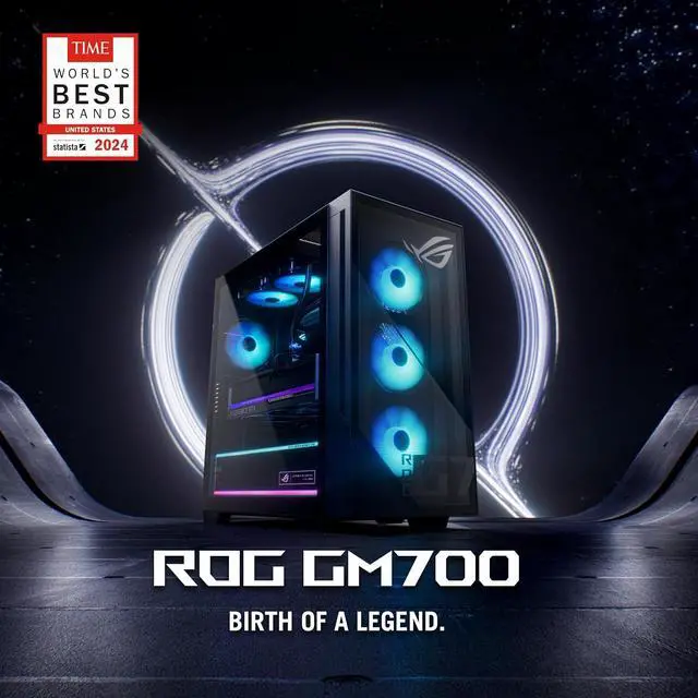 Alt view image 2 of 5 - ASUS ROG GM700 (2025) Gaming Desktop PC, AMD Ryzen 7 9800X3D Processor, AMD® Radeon RX 9070 XT Prime OC, 2TB M.2 NVMe PCIe® 4 SSD, 32GB DDR5 RAM, Windows 11 Home, GM700TZ-MS777