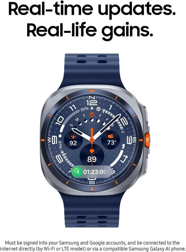 Alt view image 2 of 5 - Samsung Galaxy Watch Ultra (2025) 47mm LTE Smartwatch, Titanium Casing, Advanced Sleep Coaching, Running Coach, Energy Score, Heart Rate Tracking, GPS, Titanium Blue