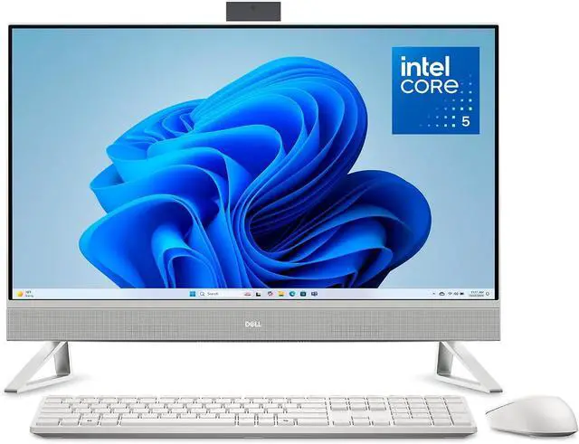 Main image of Dell 27 All-in-One Desktop ec27250-27-inch FHD (1920 x 1080) Display, Intel Core 5 Processor 120U, Graphics, 16GB DDR5 RAM, 512GB SSD, Windows 11 Home, Onsite Service - White