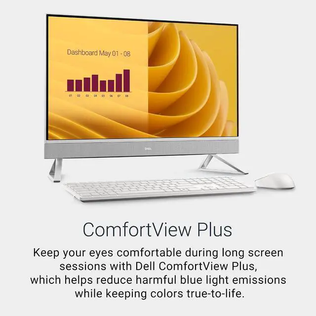 Alt view image 5 of 5 - Dell 27 All-in-One Desktop ec27250-27-inch FHD (1920 x 1080) Display, Intel Core 5 Processor 120U, Graphics, 16GB DDR5 RAM, 512GB SSD, Windows 11 Home, Onsite Service - White