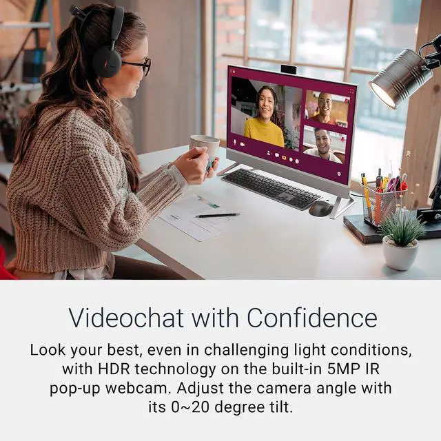 Alt view image 4 of 5 - Dell 27 All-in-One Desktop ec27250-27-inch FHD (1920 x 1080) Display, Intel Core 5 Processor 120U, Graphics, 16GB DDR5 RAM, 512GB SSD, Windows 11 Home, Onsite Service - White