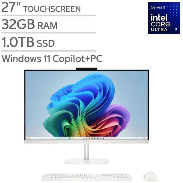 Main image of HP OmniStudio 27" Touchscreen AllinOne Desktop - Intel Core Ultra 7 Series 3 Processor - Copilot+ PC - FHD (1920 x 1080) - 32GB Memory - 1TB SSD - Windows 11 Home