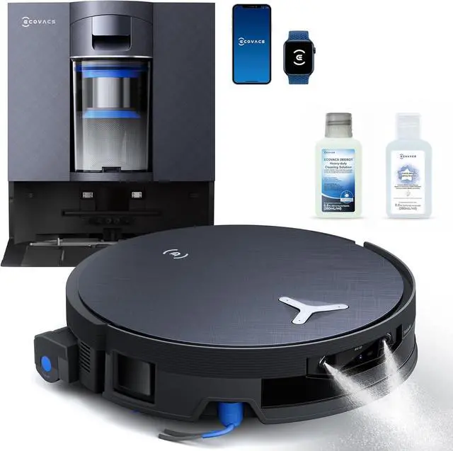 Main image of ECOVACS DEEBOT X12 OMNICYCLONE Robot Vacuum and Mop, FocusJet Pre-Spray, Bagless Station, OZMO Roller Instant Self Washing, Blast 22000Pa Suction, ZeroTangle, PowerBoost Charging for Large House