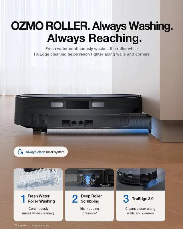 Alt view image 4 of 5 - ECOVACS DEEBOT X12 OMNICYCLONE Robot Vacuum and Mop, FocusJet Pre-Spray, Bagless Station, OZMO Roller Instant Self Washing, Blast 22000Pa Suction, ZeroTangle, PowerBoost Charging for Large House