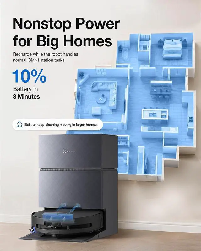 Alt view image 5 of 5 - ECOVACS DEEBOT X11S PRO Omni Robot Vacuum and Mop, 30000Pa, TrueEdge Roller Mopping, Omni Station for Effortless Cleaning, 3-Min Fast Charging for Large House, ZeroTangle, AI Avoidance, YIKO Agent