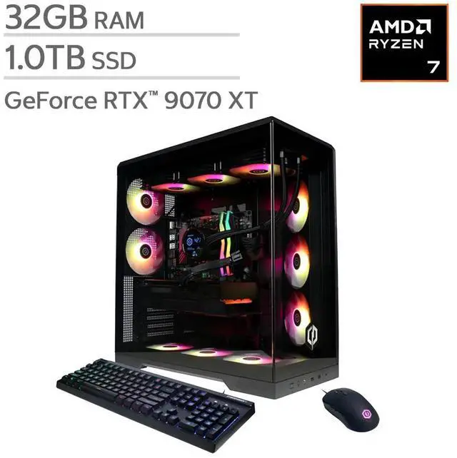Main image of CyberPowerPC Gamer Supreme Gaming Desktop - AMD Ryzen 7 9800X3D - Radeon RX 9070 XT 16GB - Windows 11