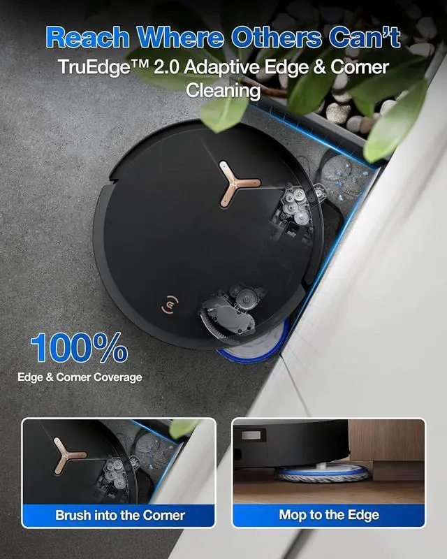 Alt view image 3 of 5 - ECOVACS DEEBOT T50 MAX PRO Omni Robot Vacuum and Mop, 18,500Pa Suction, 18mm Auto-Lift, ZeroTangle &TruEdge 2.0, AIVI 3.0 Obstacle Avoidance, Auto Hot Water Mop Wash/Dry/Refill, Self-Emptying