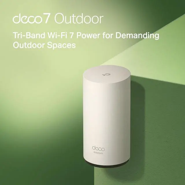 Alt view image 2 of 5 - TP-Link Deco 7 Outdoor BE65 BE11000 Tri-Band Wi-Fi 7 Mesh Extender | Up to 3,000 sq.ft, 2 * 2.5G PoE+ Ports, IP65 Waterproof | Multiple Mount Options | 6 GHz, MLO, Homeshield, 320 MHz, AI-Roaming