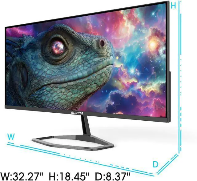 Alt view image 6 of 6 - Sceptre 34-inch Prime Gaming Monitor 3440 x 1440 up to 180Hz DisplayPort HDMI Build-in Speakers, Machine Black 2027 (E345B-QU180D Series)