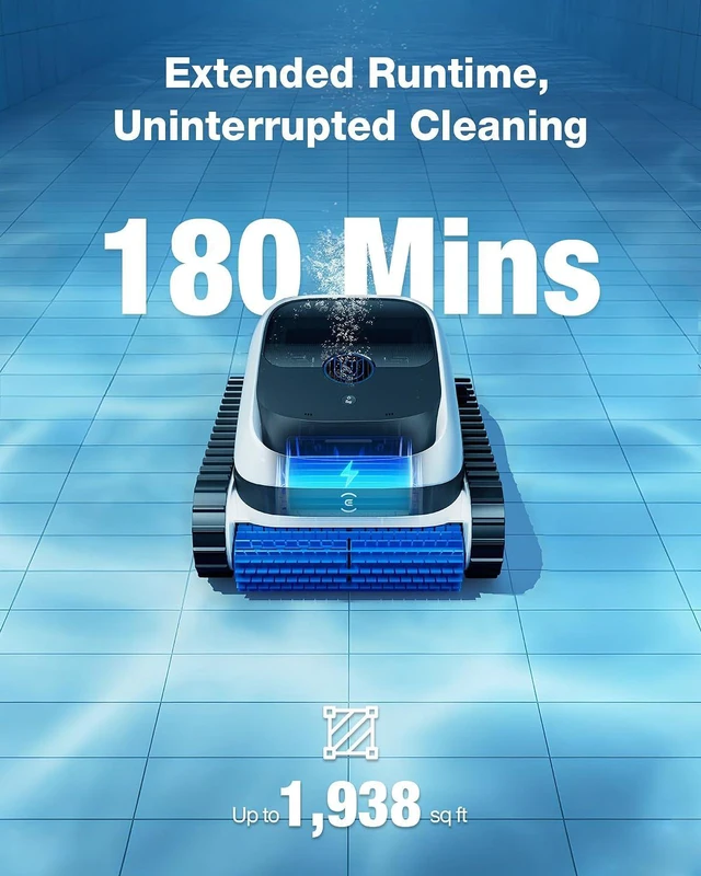 Alt view image 5 of 7 - ECOVACS Ultramarine P1 Cordless Robotic Pool Cleaner, 180-Min Runtime