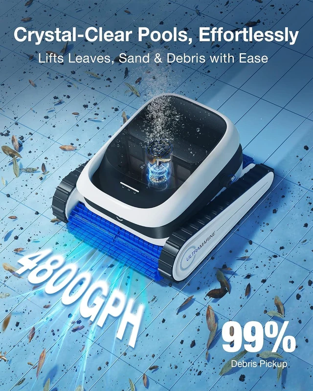 Alt view image 2 of 7 - ECOVACS Ultramarine P1 Cordless Robotic Pool Cleaner, 180-Min Runtime