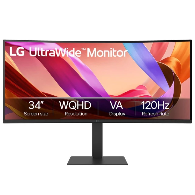 Alt view image 3 of 5 - LG 34" WQHD 120Hz Curved Ultrawide Monitor