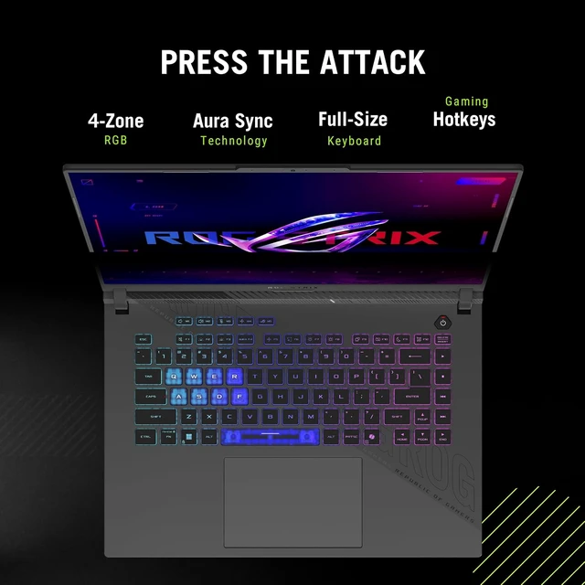Alt view image 5 of 5 - ASUS ROG Strix G16 (2025) Gaming Laptop, 16 16:10 FHD+ 165Hz/3ms, NVIDIA® GeForce RTX 5070, AMD Ryzen 9 9955HX Processor, 16GB DDR5-5600, 1TB PCIe Gen 4 SSD, Wi-Fi 6E, Windows 11 Home, G614FP-OS94