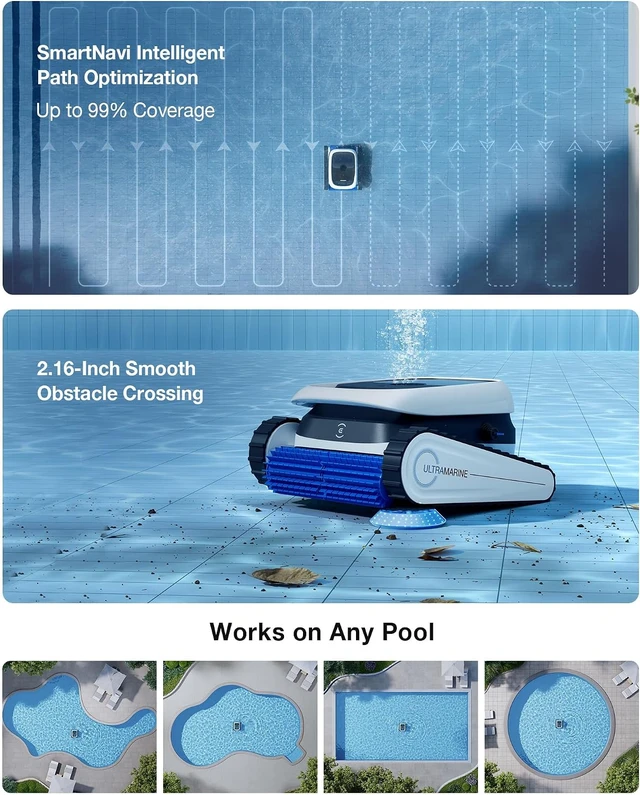 Alt view image 5 of 5 - ECOVACS Ultramarine P1 Pool Cleaner Robot with Accessory Kit