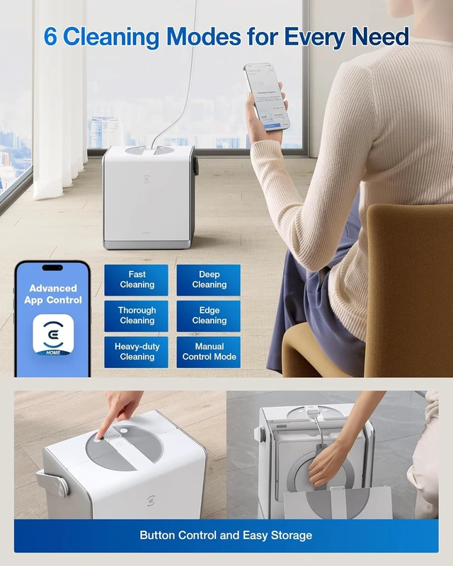 Alt view image 6 of 6 - ECOVACS WINBOT W2 PRO Omni Portable Window Cleaning Robot with Multi-Functional Station, Charging While Working, Intelligent Cleaning with Triple Nozzle Water Sprayer, 12-Level Protection