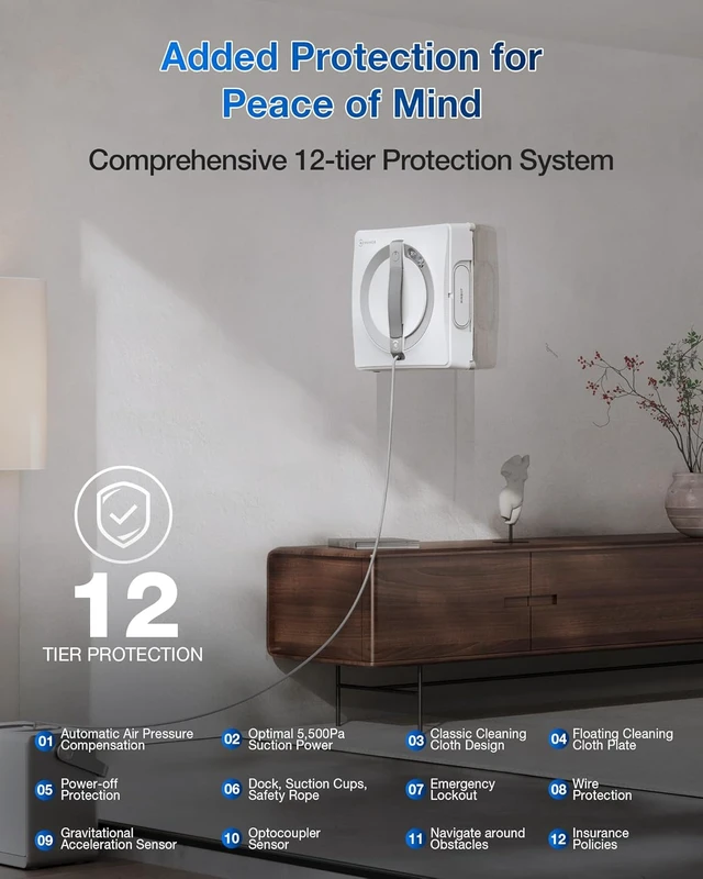 Alt view image 5 of 6 - ECOVACS WINBOT W2 PRO Omni Portable Window Cleaning Robot with Multi-Functional Station, Charging While Working, Intelligent Cleaning with Triple Nozzle Water Sprayer, 12-Level Protection