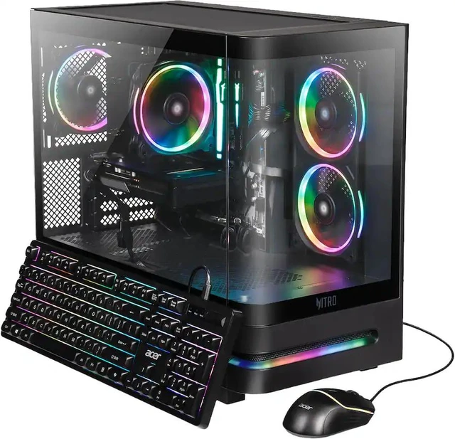 Main image of Acer - Nitro 65 Gaming Desktop - AMD Ryzen 7 8700F - AMD Radeon RX 9060 XT - 16GB DDR5 Memory 1TB Storage - Black