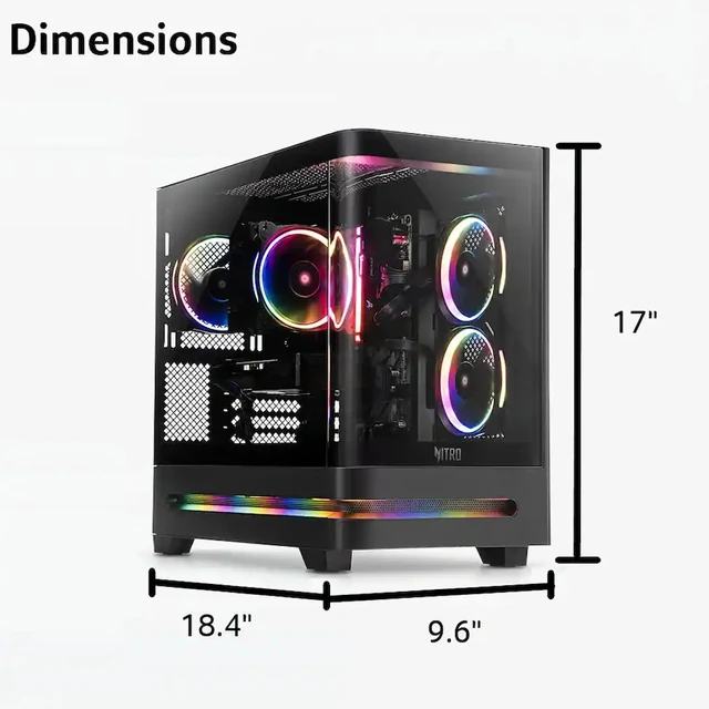 Alt view image 2 of 5 - Acer - Nitro 65 Gaming Desktop - AMD Ryzen 7 8700F - AMD Radeon RX 9060 XT - 16GB DDR5 Memory 1TB Storage - Black