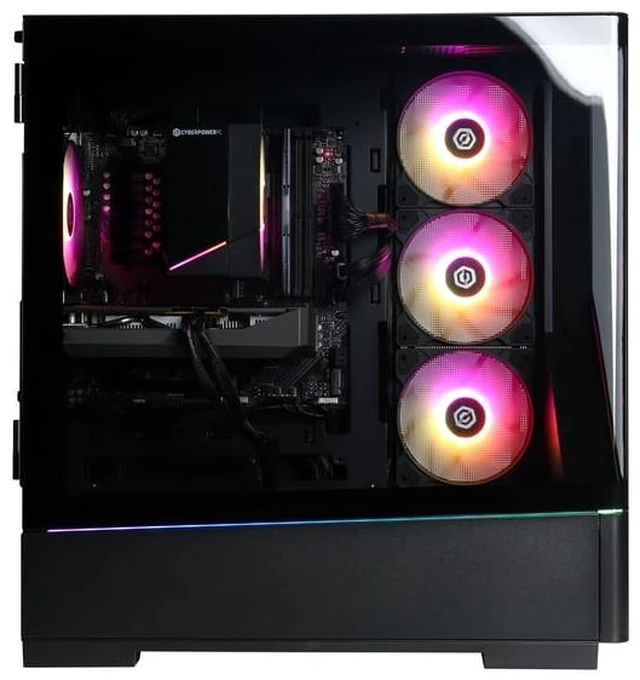 Alt view image 3 of 5 - CyberPowerPC Gamer Master Gaming Desktop, AMD Ryzen 5 8400F, NVIDIA GeForce RTX 5060 8GB, 16GB DDR5, 1TB SSD, Black, GMA7300WSTV2