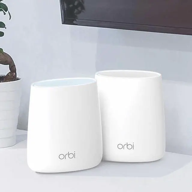 Alt view image 2 of 6 - Netgear Orbi Mini 2-Pack AC2200 Tri-Band WiFi System RBK22