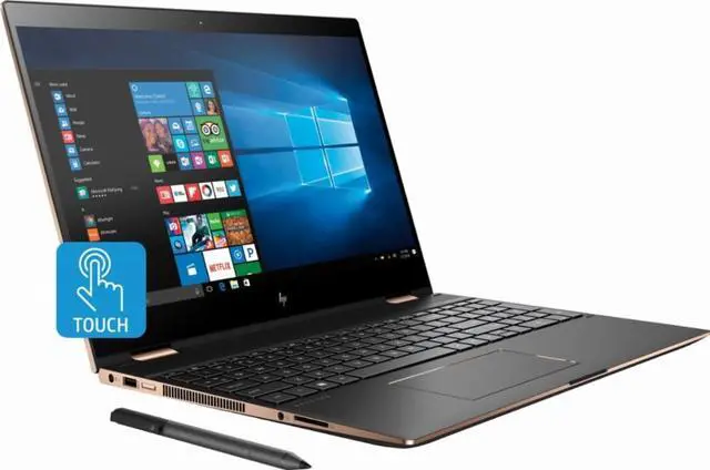 Alt view image 2 of 5 - HP 15-CH011DX Spectre x360 2-in-1 15.6" 4K Ultra HD Touch-Screen Laptop - Intel Core i7 - 16GB Memory - 512GB SSD - HP Finish In Dark Ash Silver Tablet Notebook w Stylus Active Pen