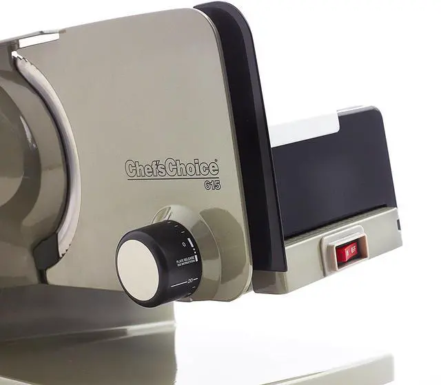 Alt view image 3 of 12 - Chef'sChoice 615A Electric Meat Slicer Features Precision Thickness Control and Tilted Food Carriage for Fast and Efficient Slicing with Removable Blade for Easy Clean, 7", Gray