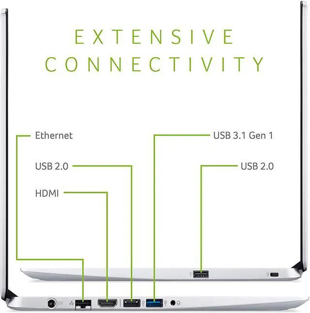 Alt view image 3 of 19 - Acer Aspire 5 A515-43-R19L 15.6" Notebook - 1920 x 1080 - Ryzen 3 3200U - 4 GB RAM - 128 GB SSD - Pure Silver