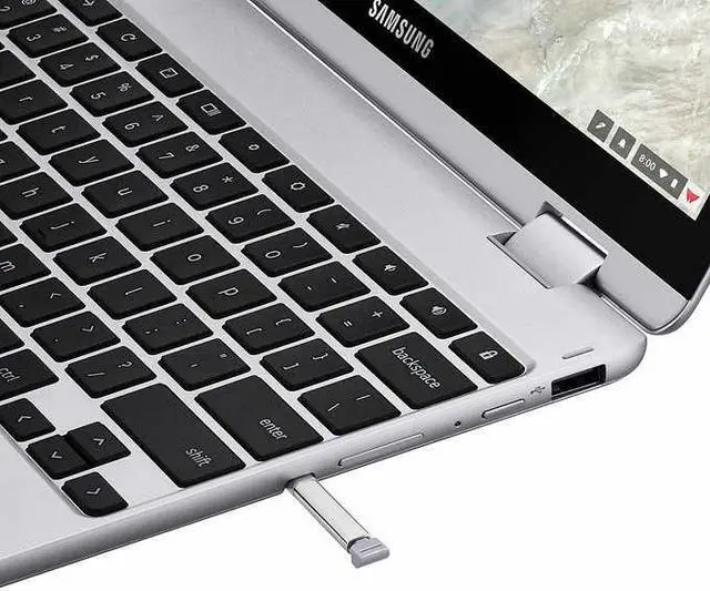 Alt view image 6 of 7 - Samsung 12.2" Touchscreen 2-in-1 Chromebook - Intel Celeron - 1920 x 1200p - Digital Pen & Bonus Pouch XE520QAB-K04US Laptop Notebook Tablet 4GB 64GB Storage