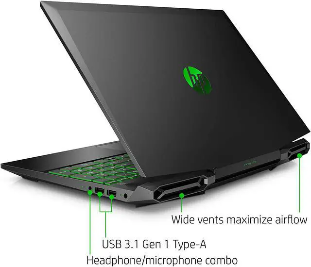 Alt view image 2 of 6 - HP Pavilion Gaming 15-Inch Laptop, Intel Core i5-9300H, NVIDIA GeForce GTX 1650, 12GB RAM, 512GB SSD, Windows 10 (15-dk0042nr, Black) Notebook PC Computer