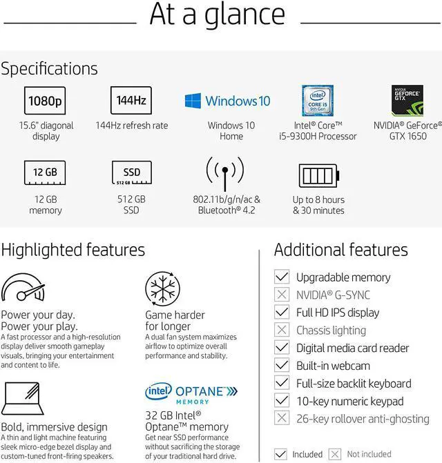 Alt view image 4 of 6 - HP Pavilion Gaming 15-Inch Laptop, Intel Core i5-9300H, NVIDIA GeForce GTX 1650, 12GB RAM, 512GB SSD, Windows 10 (15-dk0042nr, Black) Notebook PC Computer
