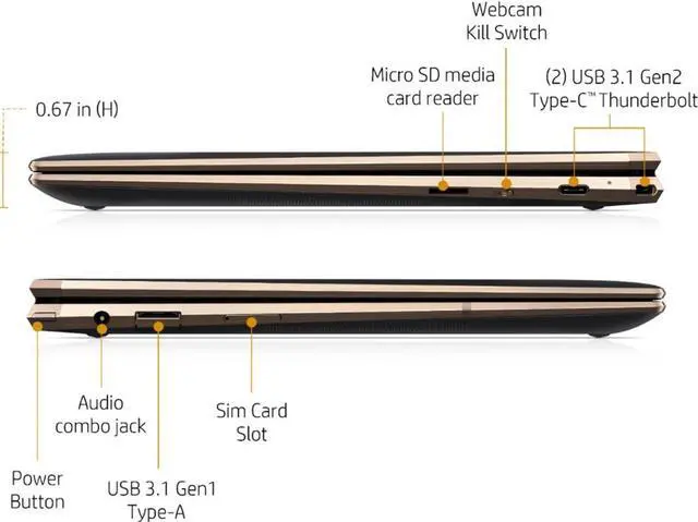 Alt view image 2 of 7 - HP - Spectre x360 2-in-1 13.3" 4K OLED Ultra HD Touch-Screen Laptop - Intel Core i7 - 16GB Memory - 1TB SSD + 32GB Optane - Nightfall Black Tablet Notebook PC Computer 13-AW0023DX