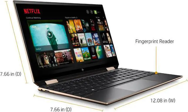 Alt view image 3 of 7 - HP - Spectre x360 2-in-1 13.3" 4K OLED Ultra HD Touch-Screen Laptop - Intel Core i7 - 16GB Memory - 1TB SSD + 32GB Optane - Nightfall Black Tablet Notebook PC Computer 13-AW0023DX