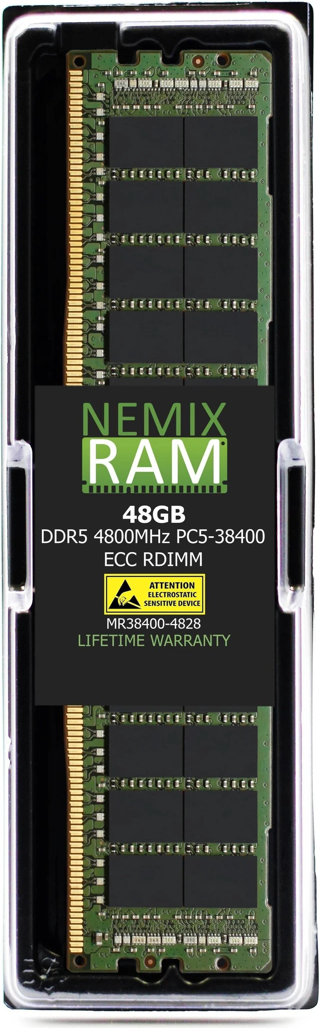 Main image of NEMIX RAM 48GB (1X48GB) DDR5 4800MHZ PC5-38400 2Rx8 1.1V 288-PIN ECC RDIMM Compatible with Micron MTC20F208XS1RC48B Registered Server Memory