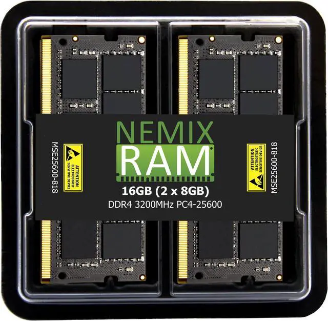 Main image of NEMIX RAM 16GB (2X8GB) DDR4 3200MHZ PC4-25600 1Rx8 1.2V 260-PIN ECC SODIMM KIT