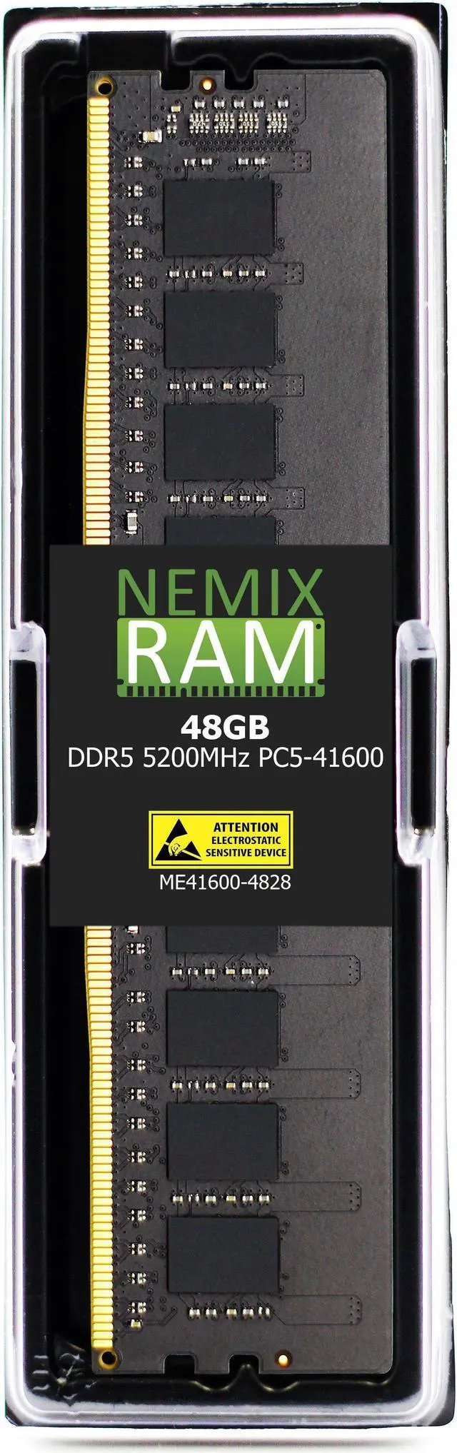 Main image of NEMIX RAM 48GB (1X48GB) DDR5 5200MHZ PC5-41600 2Rx8 1.1V 288-PIN ECC Unbuffered UDIMM Memory