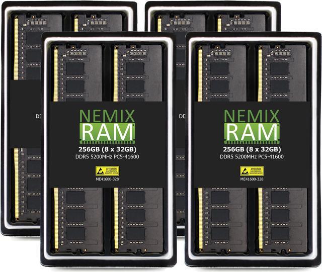 Main image of NEMIX RAM 256GB (8X32GB) DDR5 5200MHZ PC5-41600 2Rx8 1.1V 288-PIN ECC Unbuffered UDIMM Memory KIT