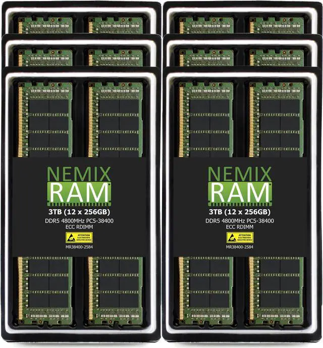 Main image of NEMIX RAM 256GB (1X256GB) DDR5 4800MHZ PC5-38400 8Rx4 1.1V CL40 288-PIN ECC RDIMM Registered Server Memory Compatible with ASUS Server Board S14NA-U12