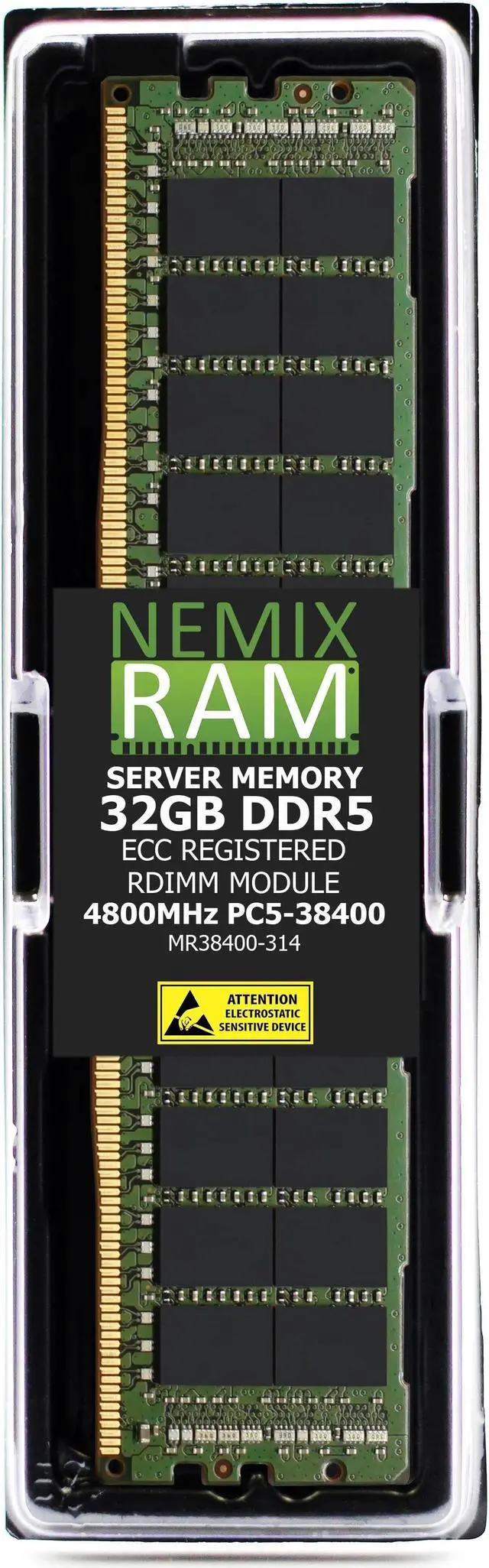 Main image of NEMIX RAM 32GB (1X32GB) DDR5 4800MHZ PC5-38400 1Rx4 1.1V CL40 288-PIN ECC RDIMM Registered Server Memory KIT Compatible with Kingston KSM48R40BS4TMI-32HAI, KSM48R40BS4TMI-32MDI