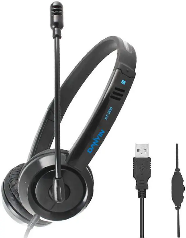 Alt view image 2 of 7 - USB Wired Headset, Stereo Headphone With Noise Reduction Microphone and Volume Control Function for Business Communication Online Chat UC Skype Lync Softphone Call Center Office Game (Black)