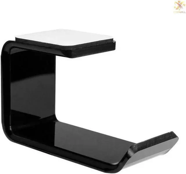 Alt view image 4 of 7 - Headset Hook Holder Headphone Hanger,  Universal PC Gaming Headset Hanger Mount Earphone Stand Under-Desk Earbuds Hook Organizer for Headphone with Strong Adhesive Tape-Black