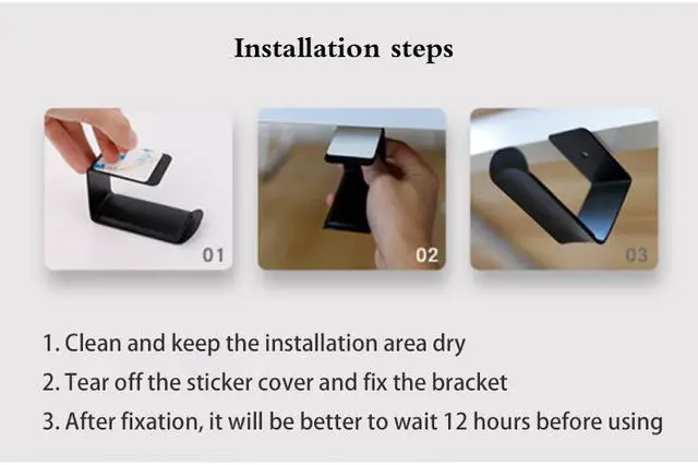 Alt view image 7 of 7 - Headset Hook Holder Headphone Hanger,  Universal PC Gaming Headset Hanger Mount Earphone Stand Under-Desk Earbuds Hook Organizer for Headphone with Strong Adhesive Tape-Black