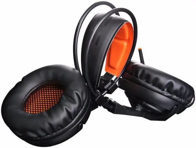 Alt view image 2 of 7 - Over Ear Gaming Headset With 7.1 Surround Sound, USB Wired Headphone with Noise Reduction Microphone and Volume Control(With Led Light)Compatible with PC, Computer, Notebook, MAC--White