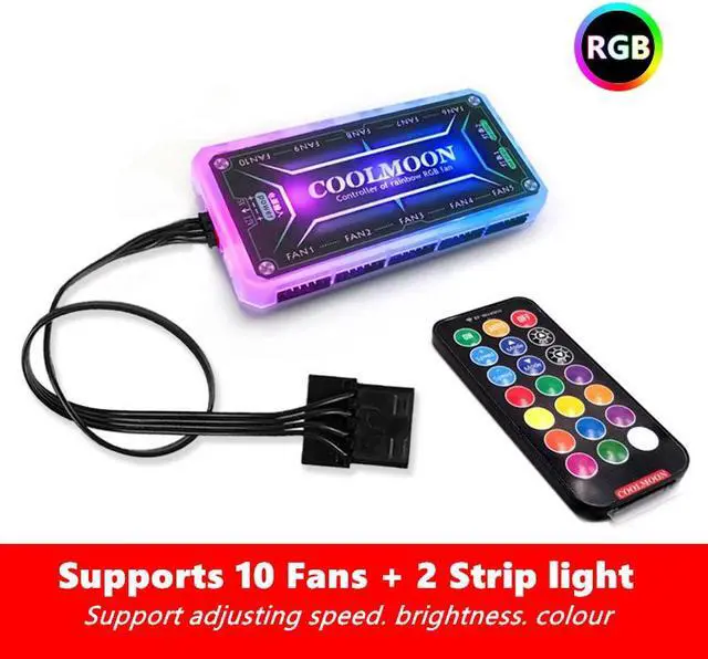 Alt view image 2 of 7 - RGB LED Glow Computer Case Fan 120mm With Remote Fan Hub And Expansion Rack, Quiet High Airflow Adjustable Color PC Case CPU Computer Cooling With Coolers, With Radiator Cooling System  (3Pieces)