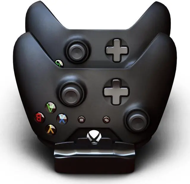 Alt view image 3 of 7 - Xbox One Controller Charger, Dual Charging Docking Station for Microsoft Xbox One, Xbox One X, Xbox One S, Xbox One Elite Wireless Controller with 2 Rechargeable Batteries