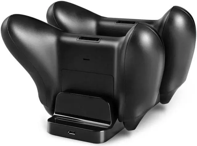 Alt view image 2 of 7 - Xbox One Controller Charger, Dual Charging Docking Station for Microsoft Xbox One, Xbox One X, Xbox One S, Xbox One Elite Wireless Controller with 2 Rechargeable Batteries