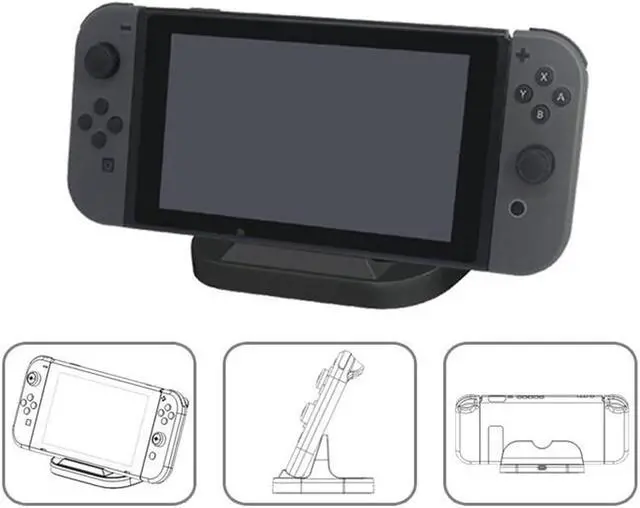Alt view image 4 of 7 - Charging Dock,  USB Type C Docking Station Cradle Stand Mount Stand Compatible with Nintendo Switch - Black