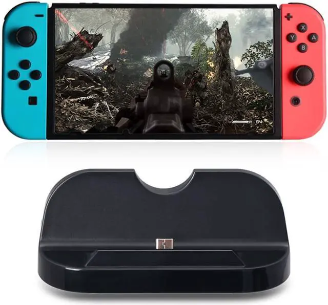 Alt view image 2 of 7 - Charging Dock,  USB Type C Docking Station Cradle Stand Mount Stand Compatible with Nintendo Switch - Black