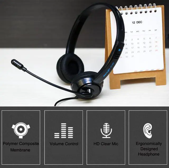Alt view image 6 of 7 - USB Wired Headset with Noise Canceling Microphone and Volume Controller, PC Computer Headphone for UC Softphones Business Skype Lync Conference Online Course Remote Work