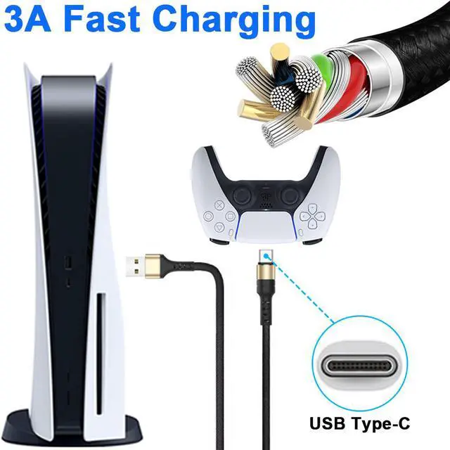 Alt view image 2 of 7 - PS5 Xbox Series Controller USB C Cable, 10FT Long Type C Fast Charger Charging Cord for Playstation 5, Xbox Series S/X, Nintendo Switch Pro Controller & Nintendo Switch Console & Smartphone