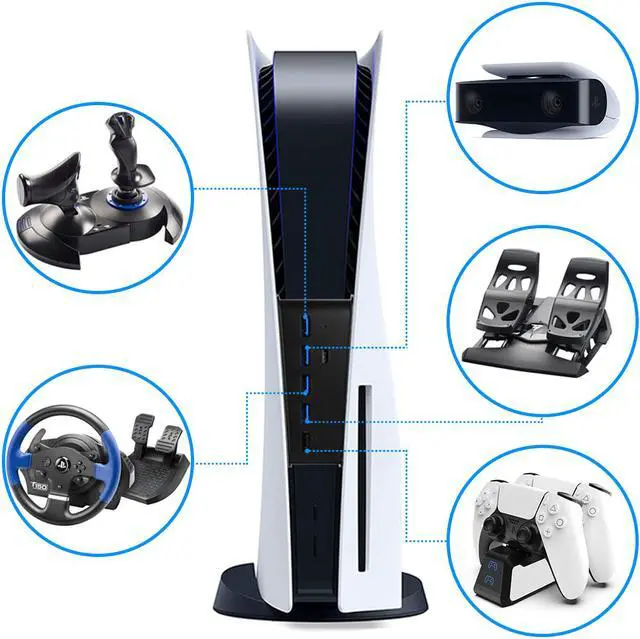 Alt view image 3 of 7 - PS5 USB Hub, USB Type C 3.1 High Speed Transmission Extender Hub Adapter with 4 USB & 1 USB Charging Port & 1 USB C Port Converter Distributor Compatible with Playstation 5 Game Console (Black)
